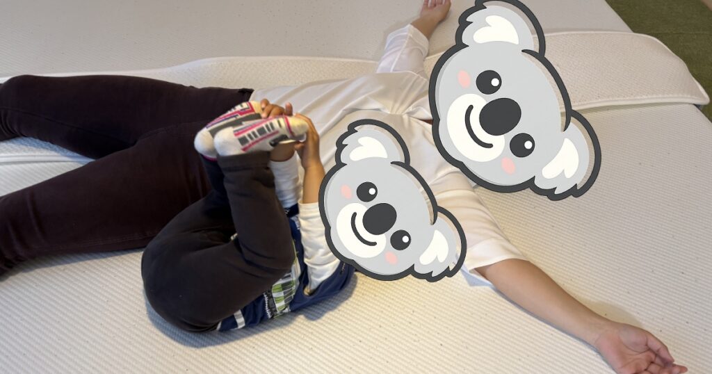 母と子供の川の字で