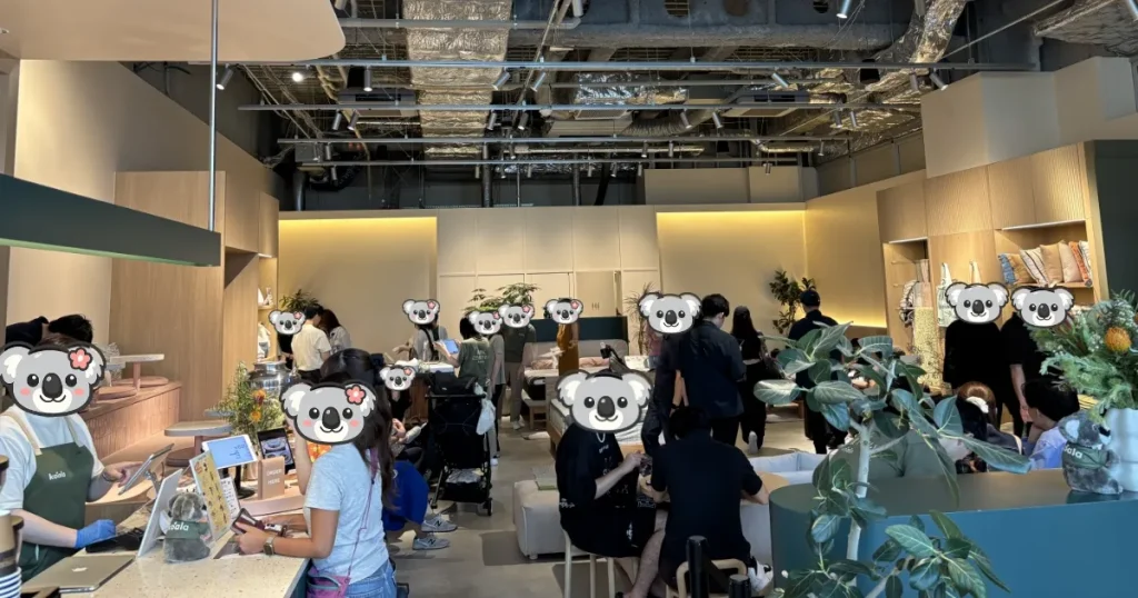 コアラマットレス青山店の店内の様子