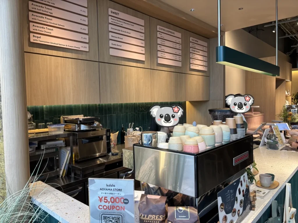 コアラマットレスカフェのレジ