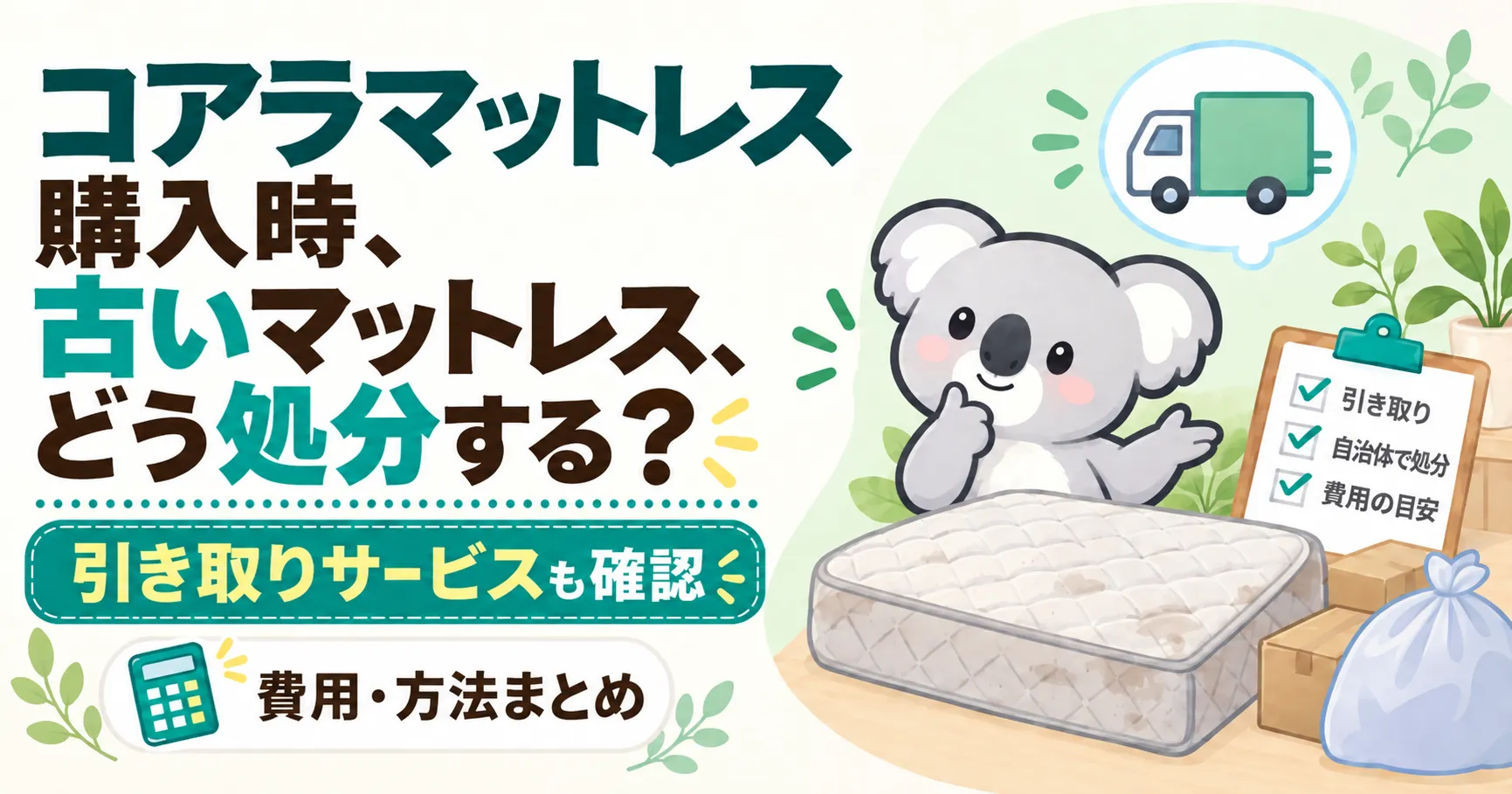 コアラマットレス購入時の古いマットレス処分方法は？